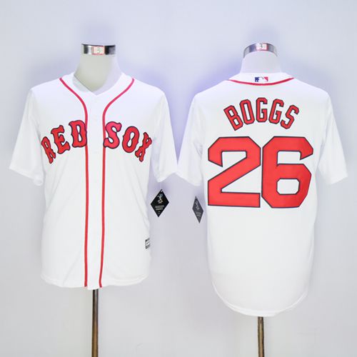 Red Sox #26 Wade Boggs White New Cool Base Stitched MLB Jersey - Click Image to Close